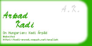 arpad kadi business card