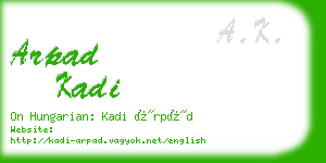 arpad kadi business card